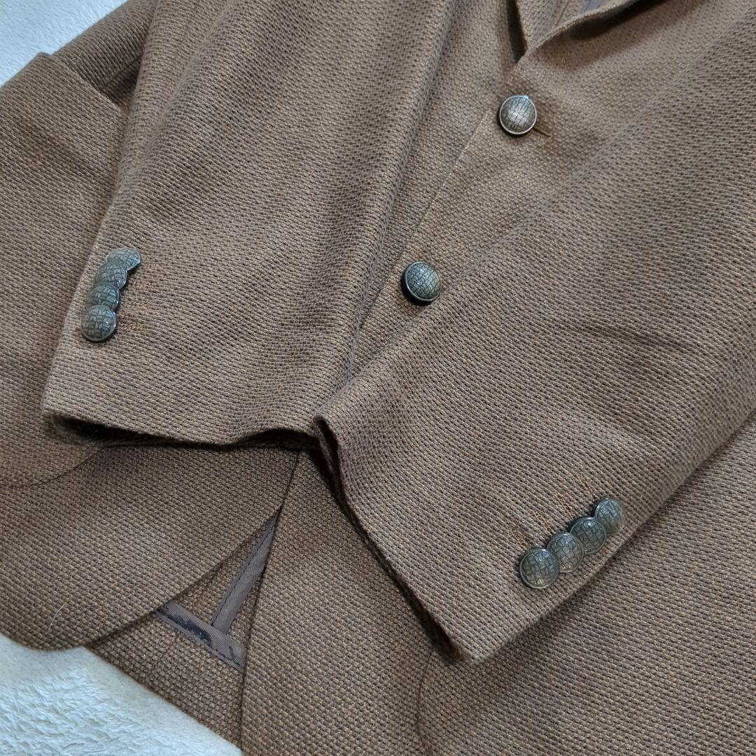 美品 タリアトーレ ダカール アンコンジャケット ブラウン リネン 46サイズ
