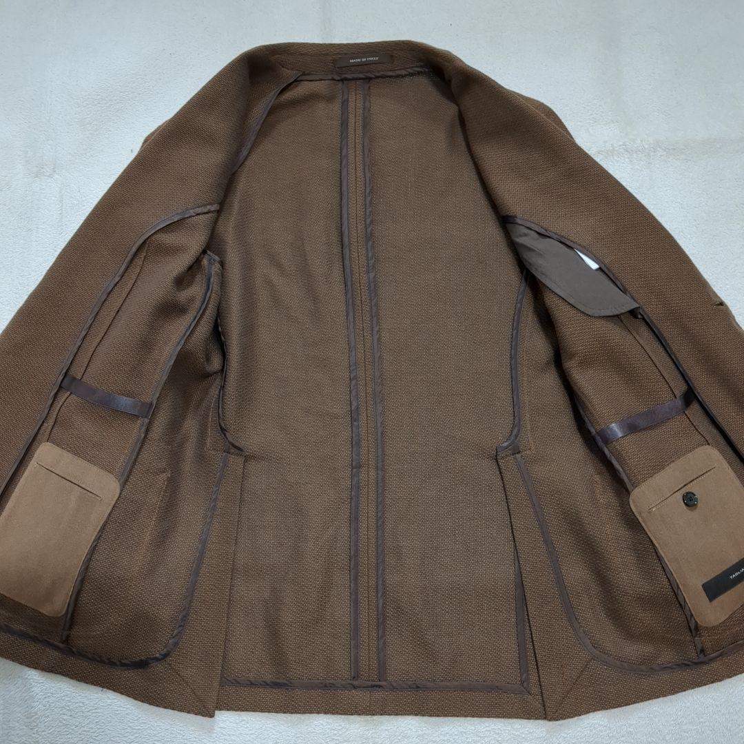 美品 タリアトーレ ダカール アンコンジャケット ブラウン リネン 46サイズ