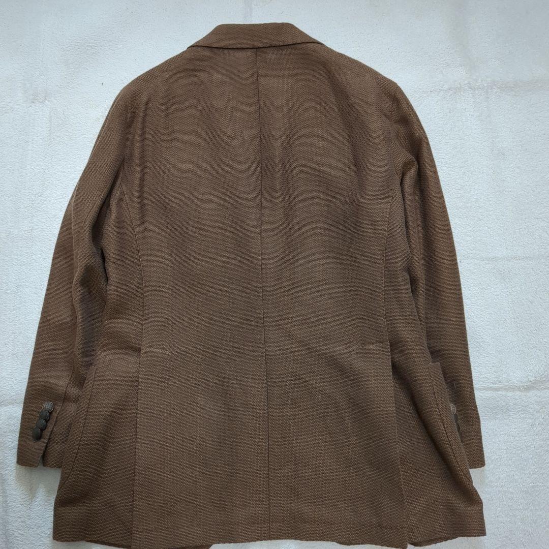 美品 タリアトーレ ダカール アンコンジャケット ブラウン リネン 46サイズ