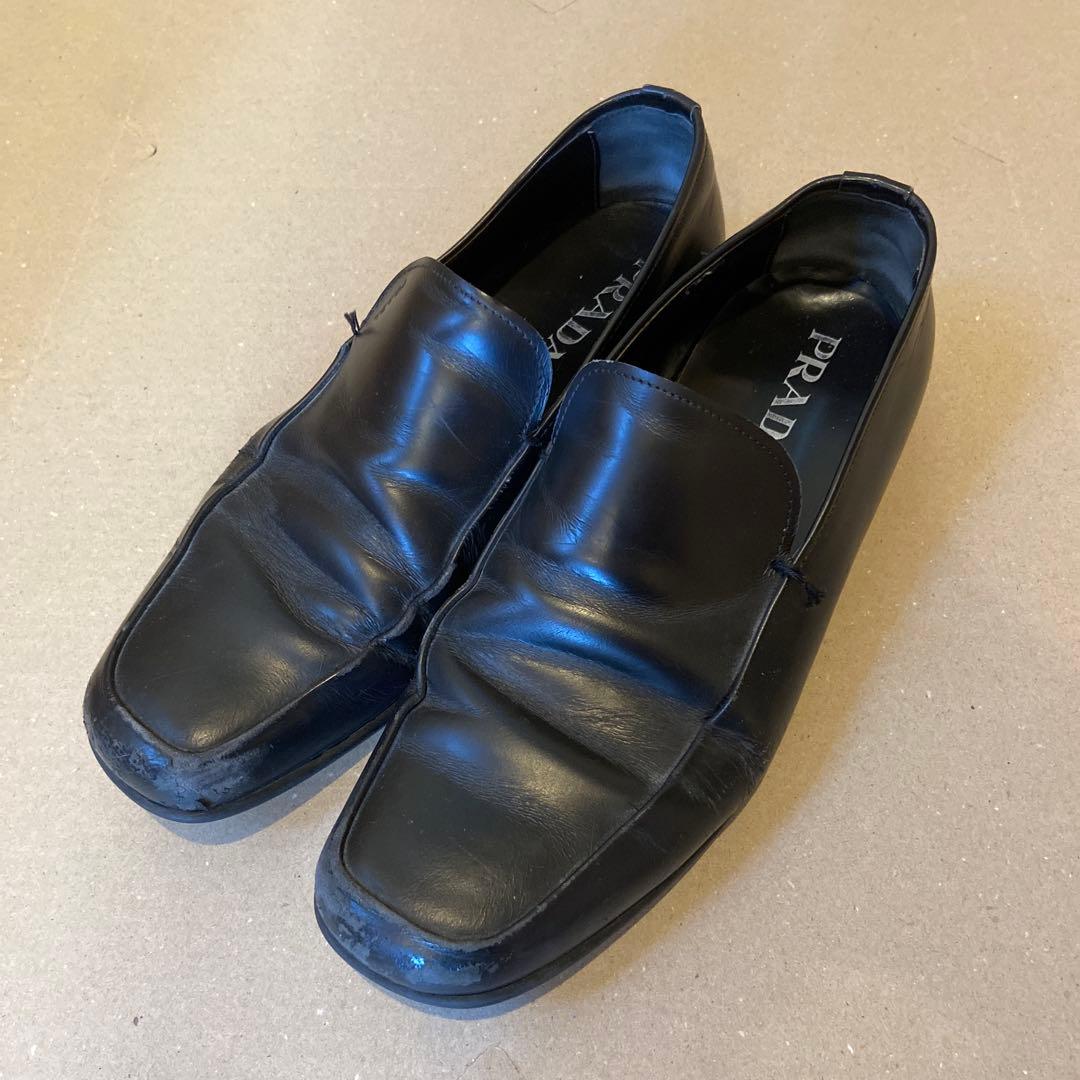 PRADA ローファー ヴィンテージ ブラック 黒 レザー