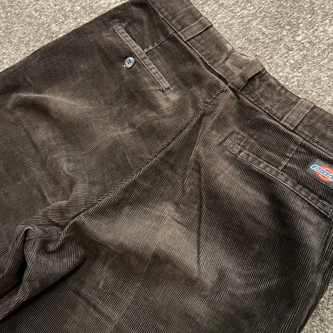 ディッキーズ　コーデュロイパンツ　USA製　タロンジップ　ダークブラウン