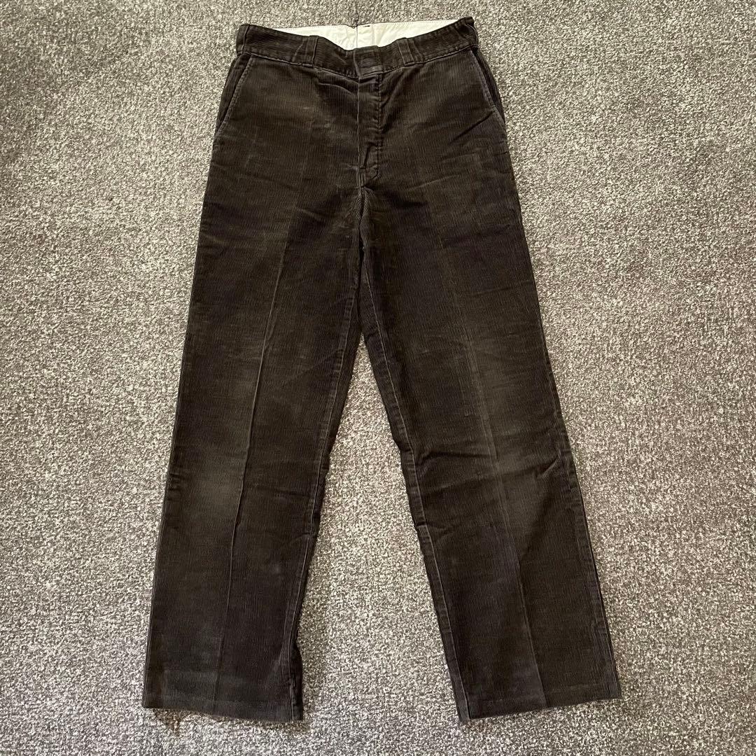 ディッキーズ　コーデュロイパンツ　USA製　タロンジップ　ダークブラウン