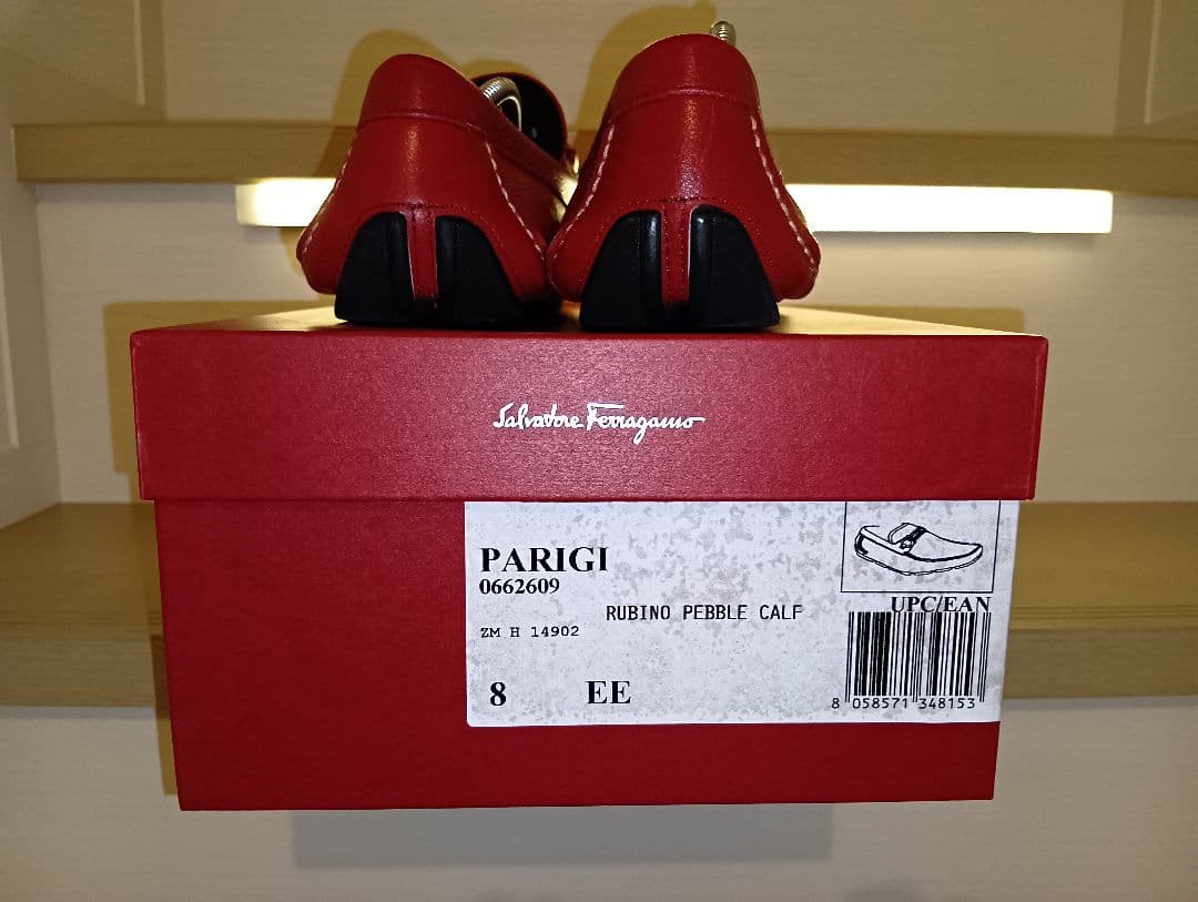 靴 Salvatore Ferragamo PARIGI Rubino 8 EE
