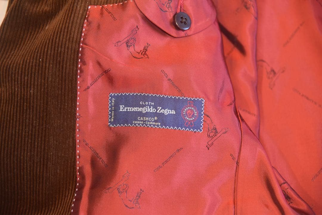 Ermenegildo Zegna ブラウン コーデュロイ テーラードジャケット