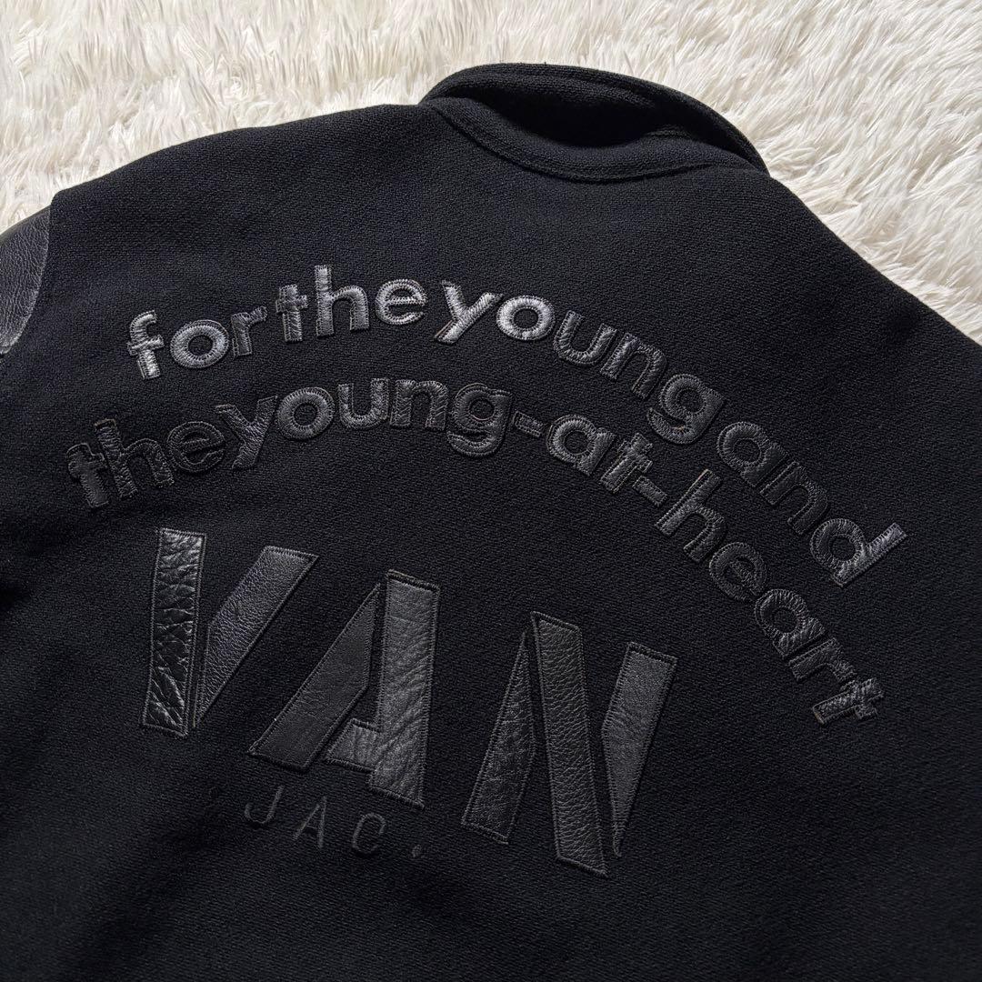 ま*か様 美品■VAN JACKET スタジャン 袖レザー　アーチロゴ　ワッペン