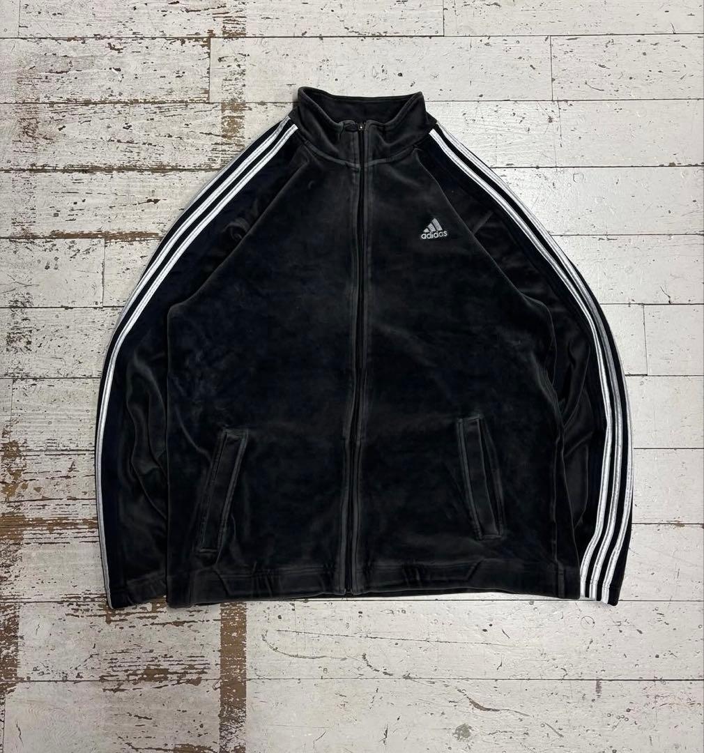 希少　ビッグサイズ　adidas ベロア トラックジャケット ブラック