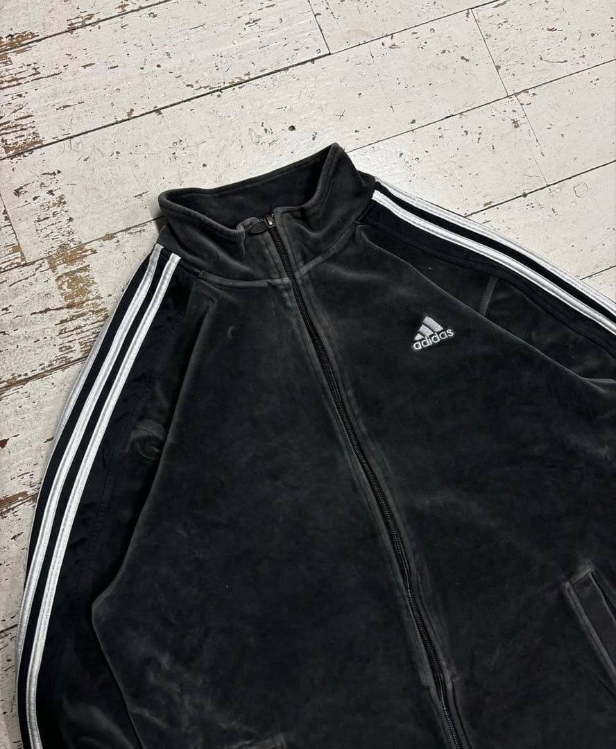 希少　ビッグサイズ　adidas ベロア トラックジャケット ブラック