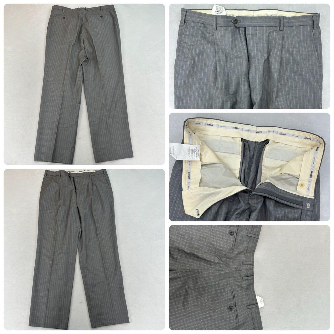 K622 XXL アルマーニコレツォーニ シルク混 スーツ上下 グレー メンズ