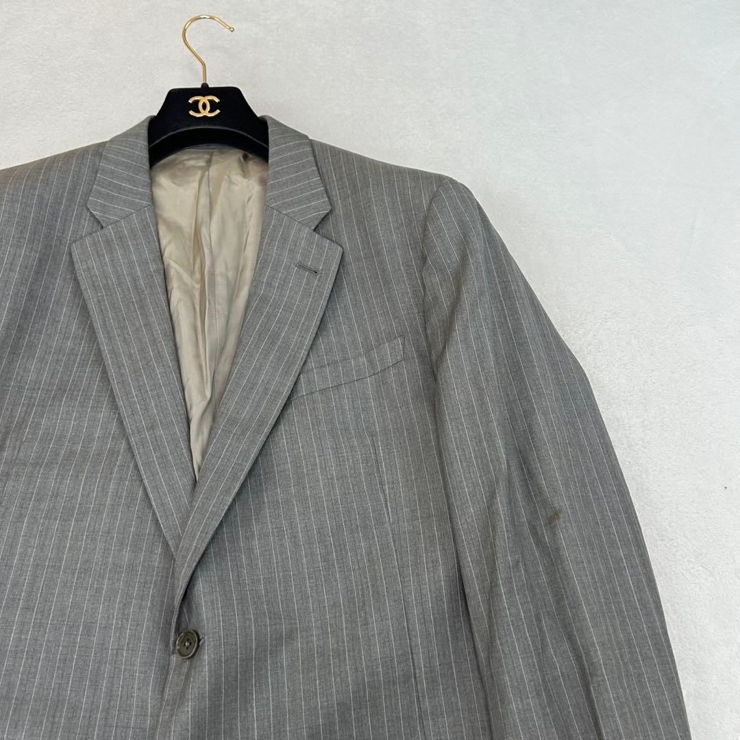 K622 XXL アルマーニコレツォーニ シルク混 スーツ上下 グレー メンズ