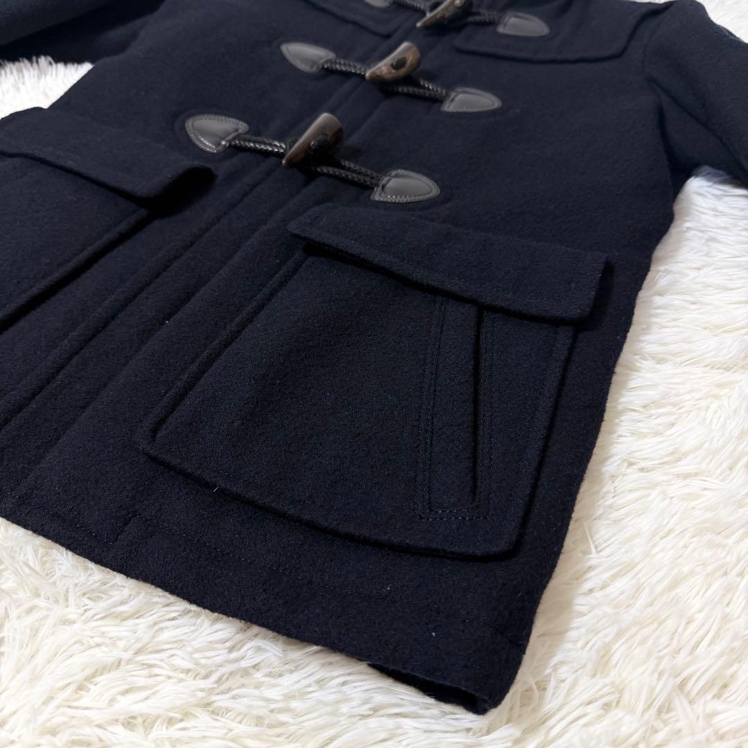 美品 バーバリーブラックレーベル ダッフルコート ボアフード ブラック L