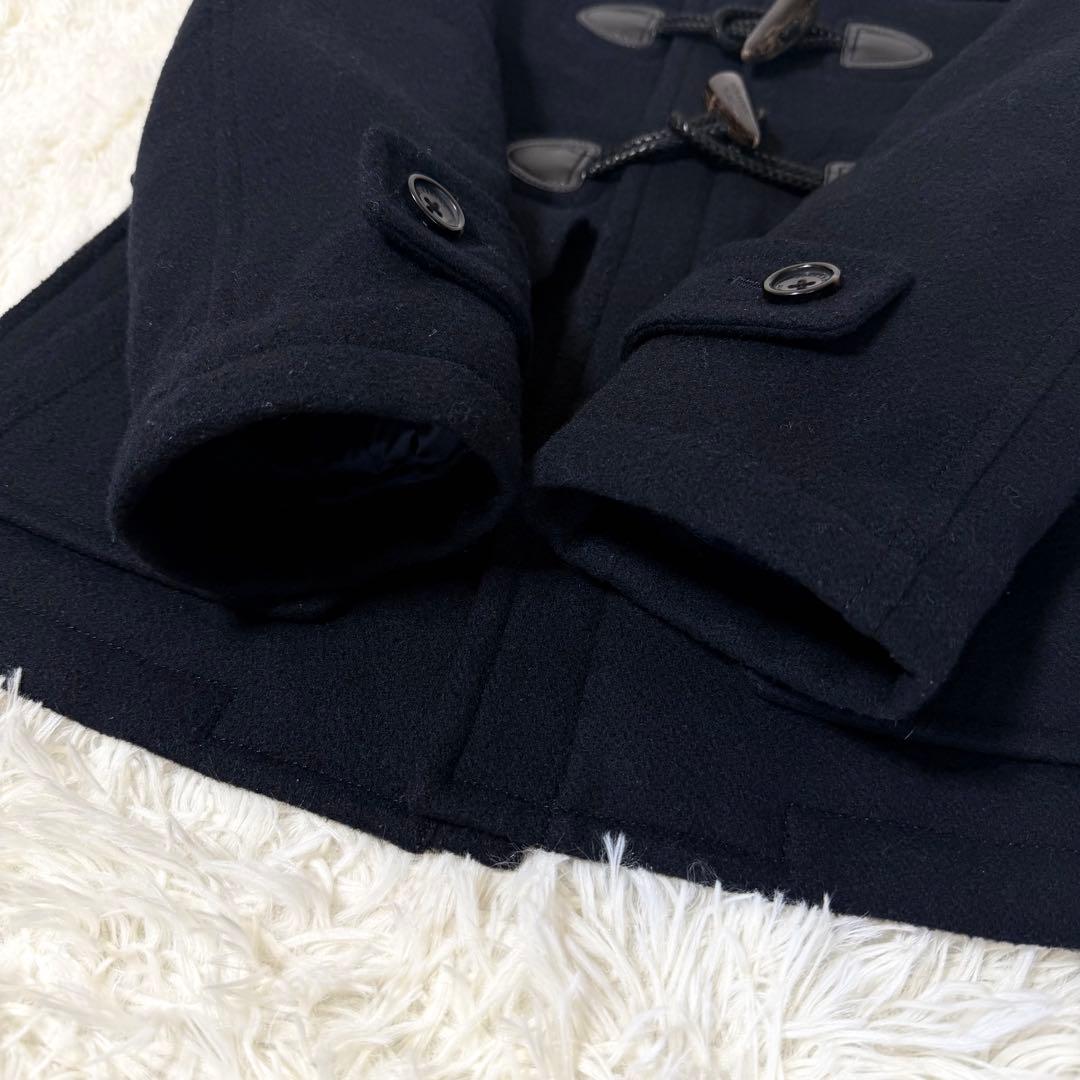 美品 バーバリーブラックレーベル ダッフルコート ボアフード ブラック L