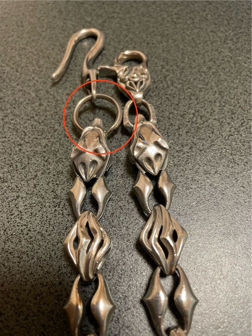 ウルフマンB.R.Sウォーウルフ（流狼毛）ウォレットチェーン 約55cm