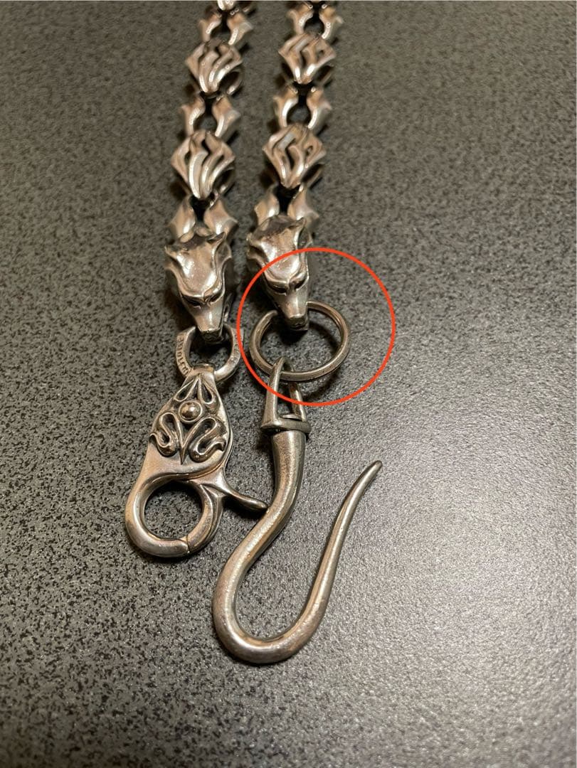 ウルフマンB.R.Sウォーウルフ（流狼毛）ウォレットチェーン 約55cm