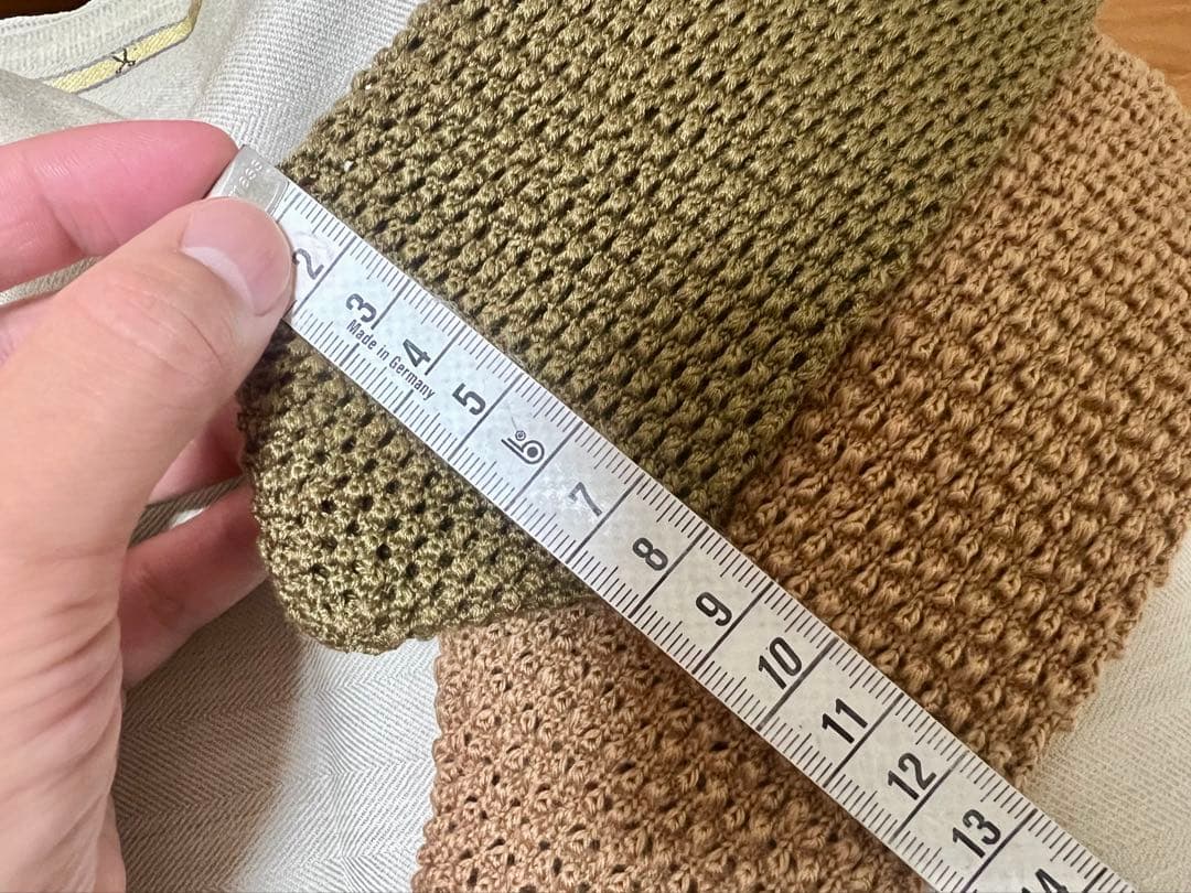 【美品】ウール100%ニットタイ　8.0cm幅　3本セット