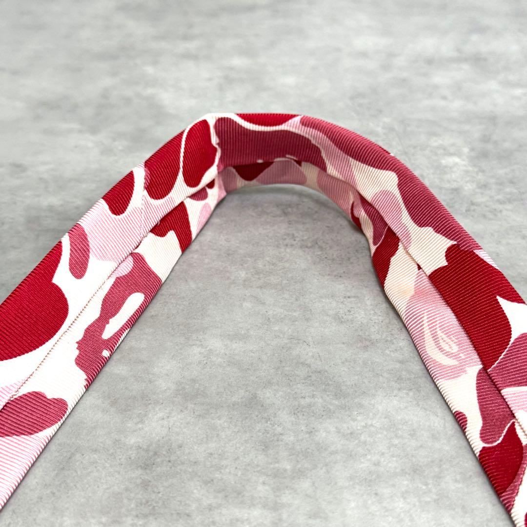 希少デザイン アベイシングエイプ カモフラエイプ ネクタイ ピンク APE