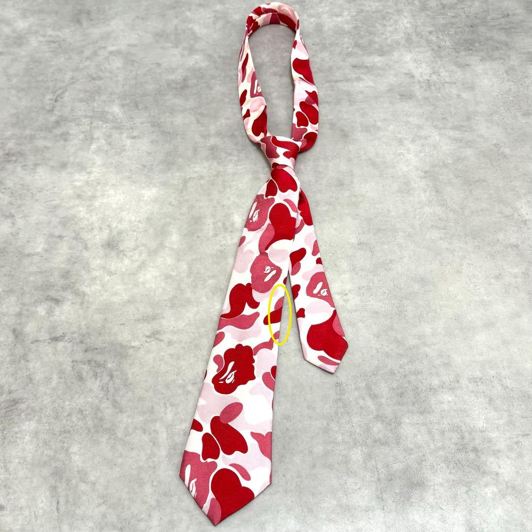 希少デザイン アベイシングエイプ カモフラエイプ ネクタイ ピンク APE