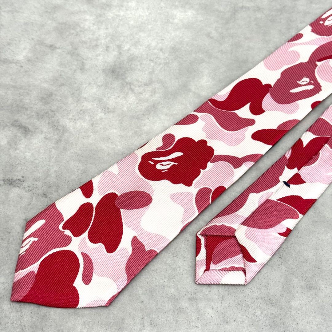 希少デザイン アベイシングエイプ カモフラエイプ ネクタイ ピンク APE