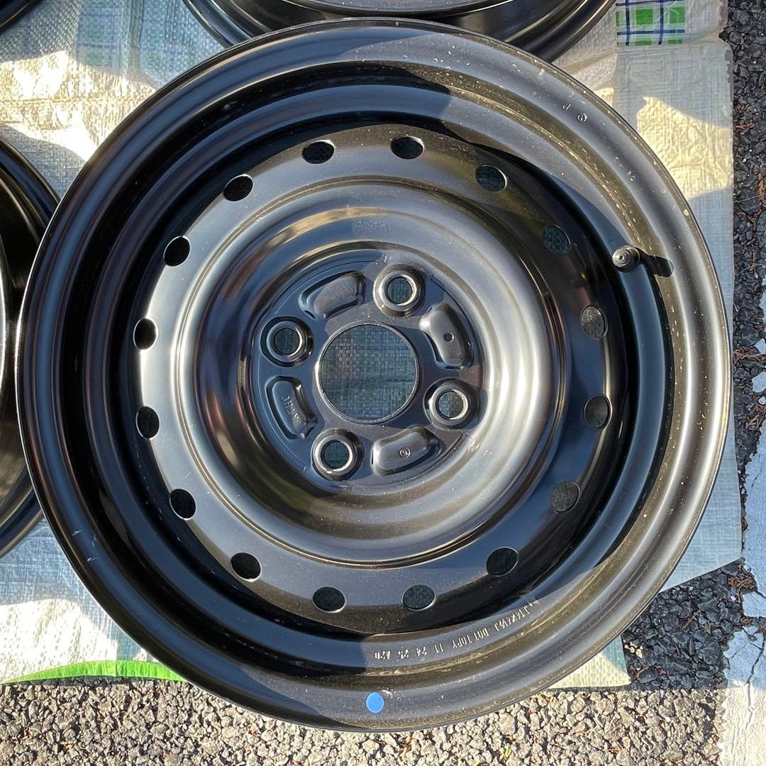 新車外し 14インチ スチールホイール 4本セット　スズキ 軽自動車 4穴