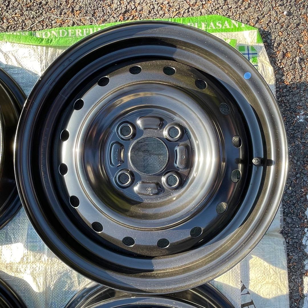 新車外し 14インチ スチールホイール 4本セット　スズキ 軽自動車 4穴