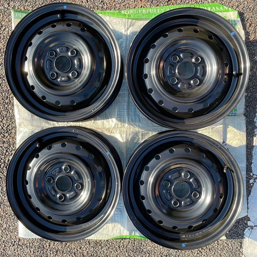 新車外し 14インチ スチールホイール 4本セット　スズキ 軽自動車 4穴