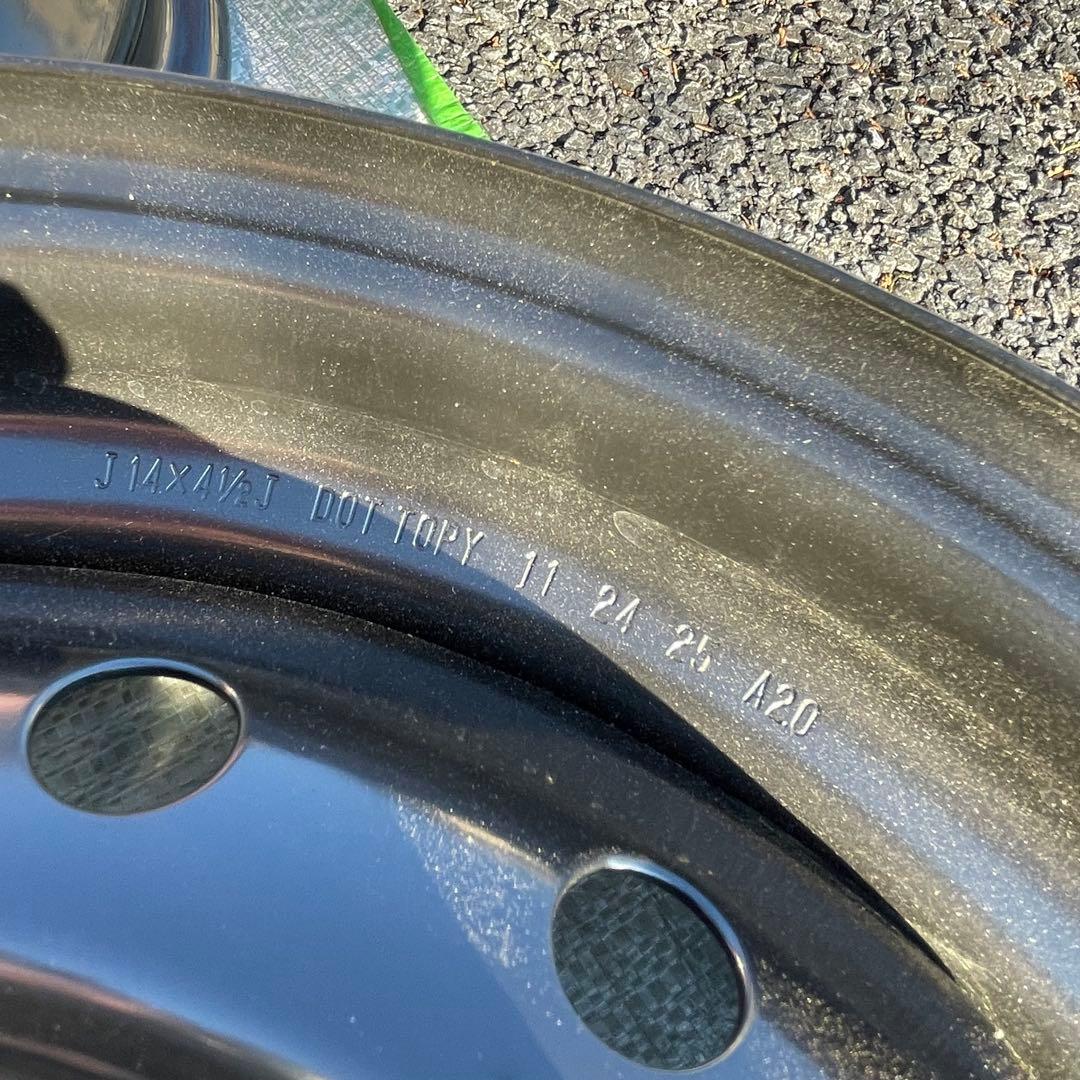 新車外し 14インチ スチールホイール 4本セット　スズキ 軽自動車 4穴