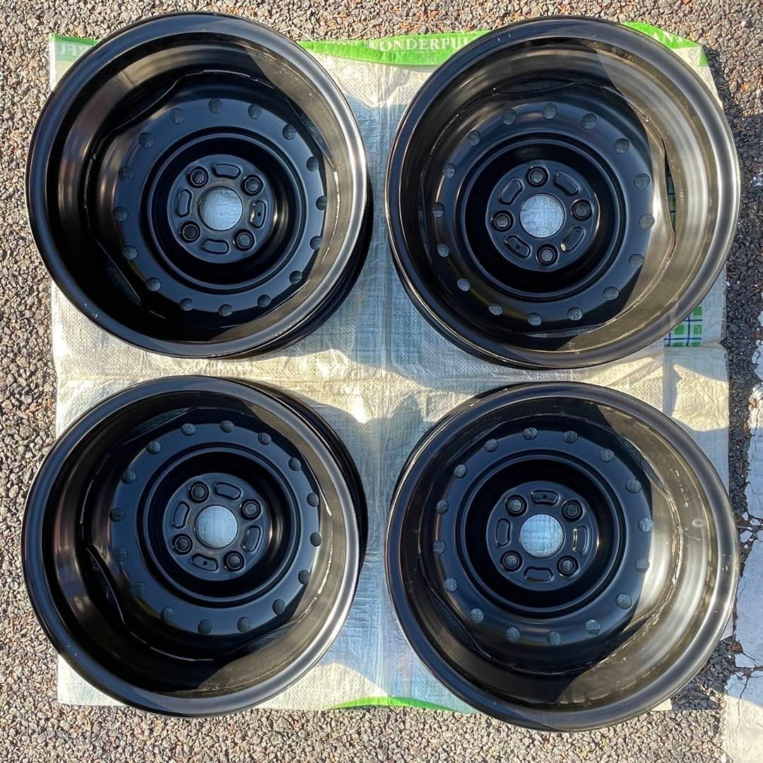 新車外し 14インチ スチールホイール 4本セット　スズキ 軽自動車 4穴