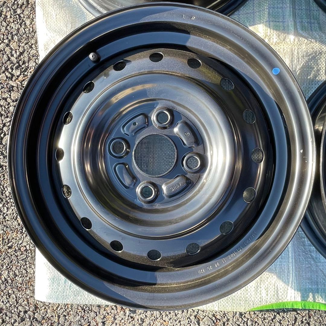 新車外し 14インチ スチールホイール 4本セット　スズキ 軽自動車 4穴