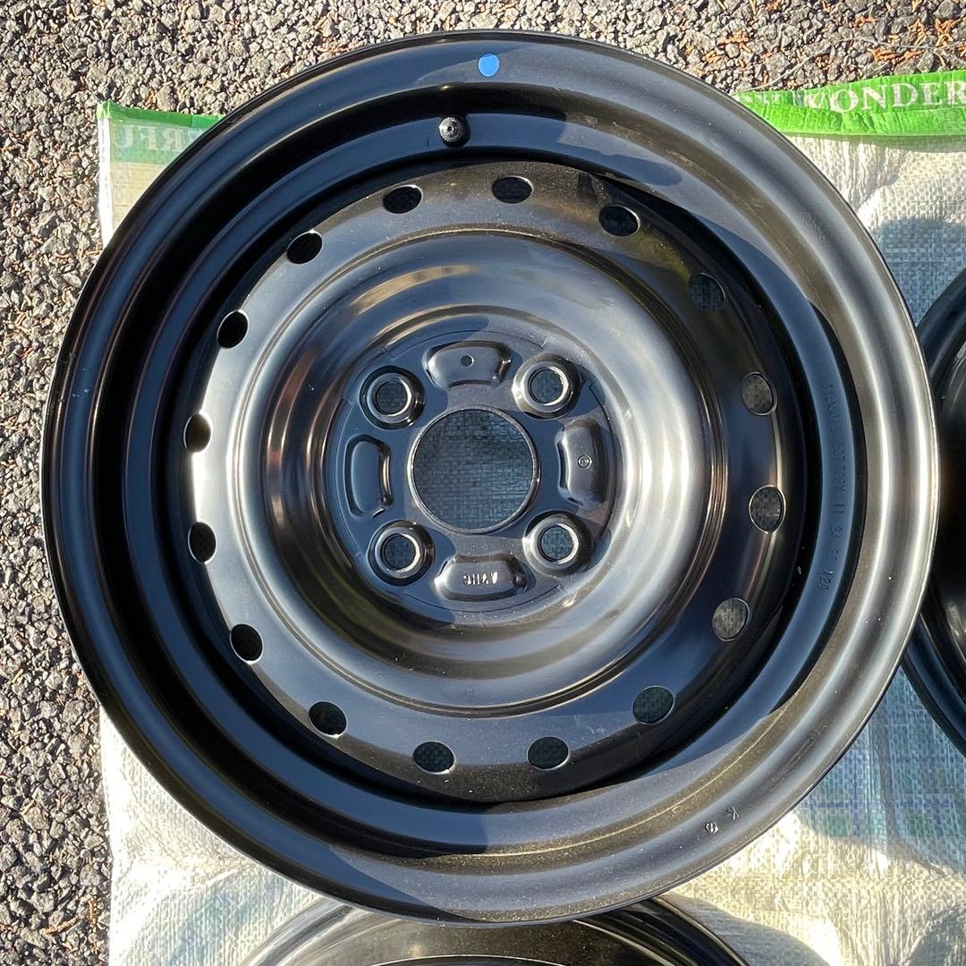 新車外し 14インチ スチールホイール 4本セット　スズキ 軽自動車 4穴