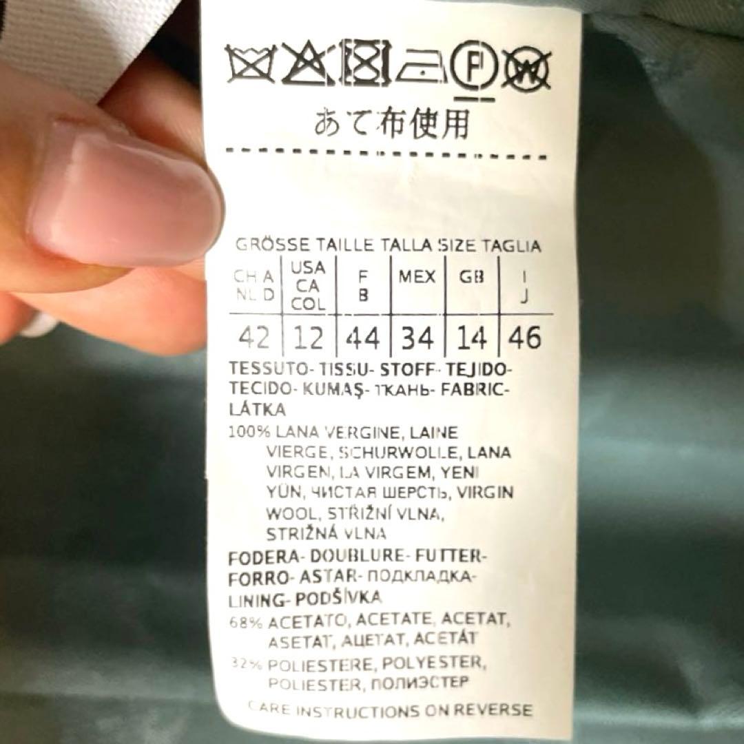 MaxMara 白タグ ブルー46 ダブルブレスト テーラード ロールアップ