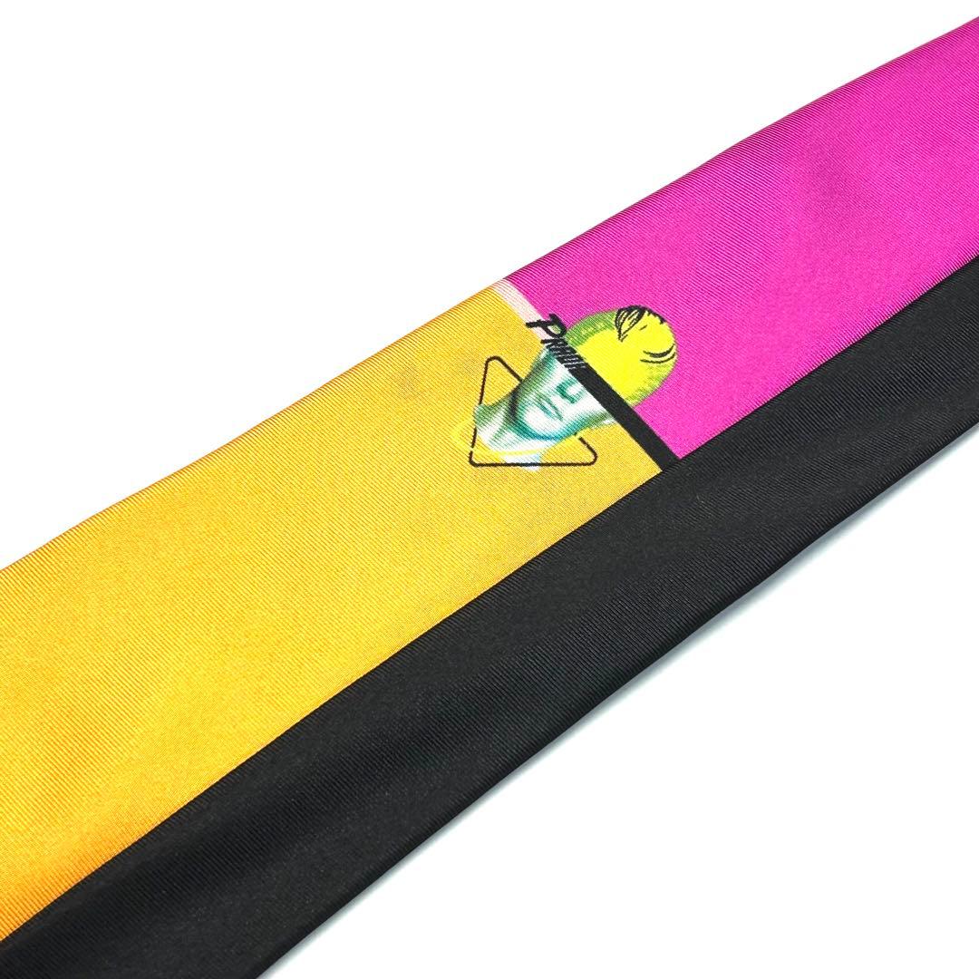 【未使用に近い✨】激レア！ プラダ ネクタイ バイカラー 三角 ロゴ 高級シルク