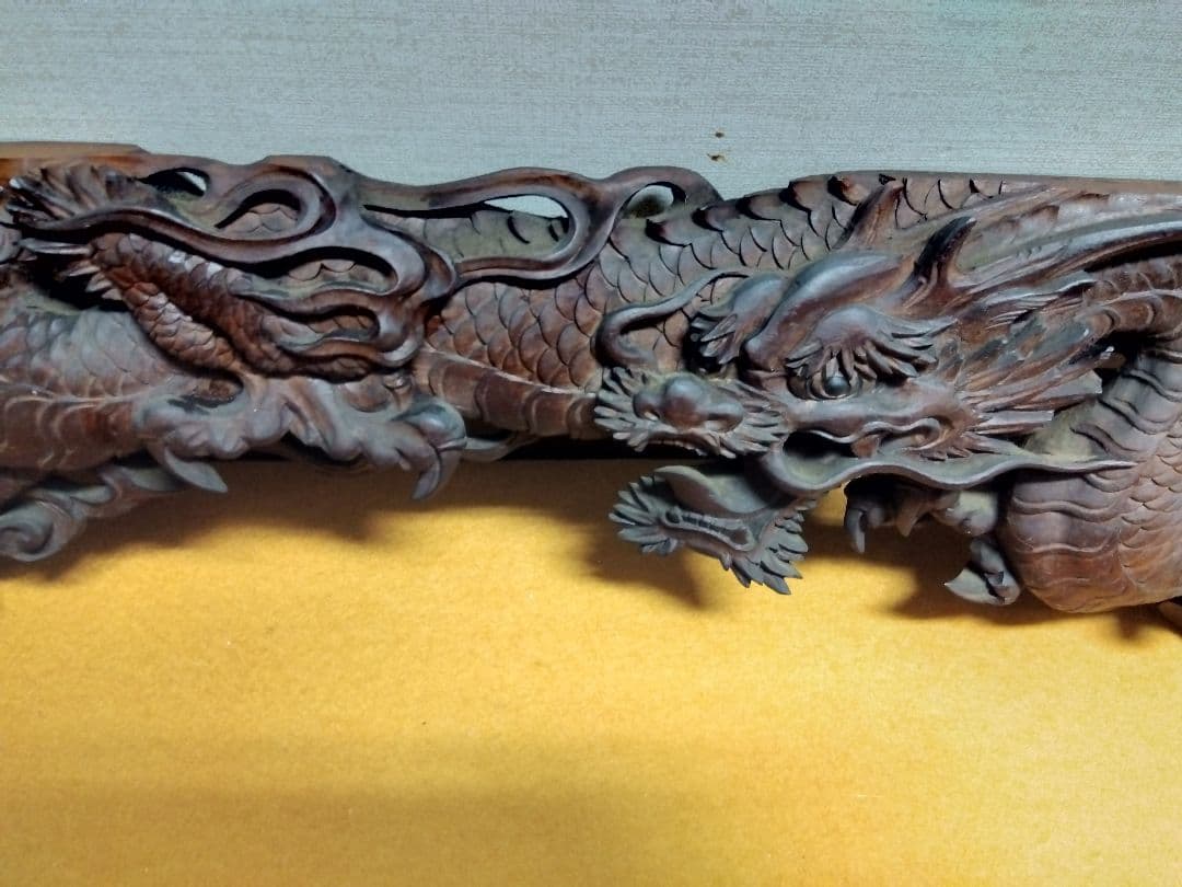 木製　ドラゴン　龍　彫刻 　欄間