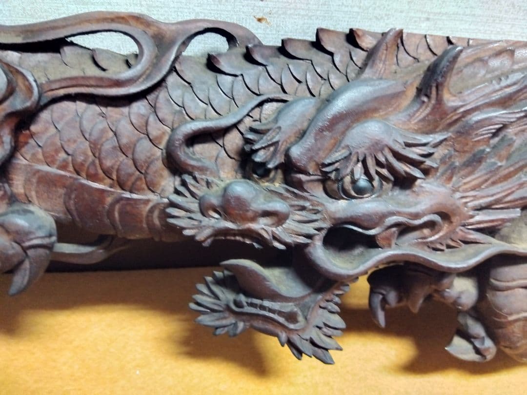 木製　ドラゴン　龍　彫刻 　欄間