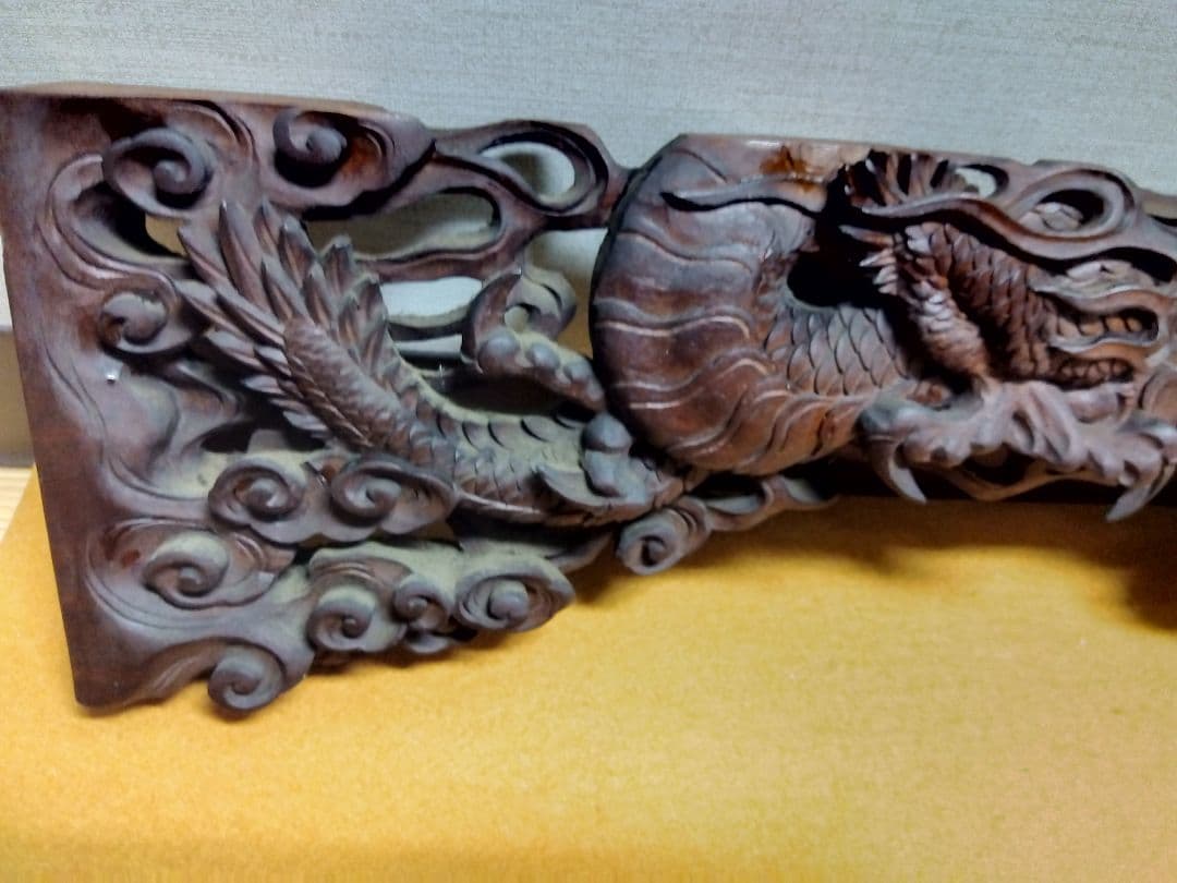 木製　ドラゴン　龍　彫刻 　欄間