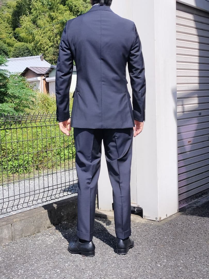 【最終値下】CARUSO ダブルブレスト ネイビー スーツ　44 ウールモヘア