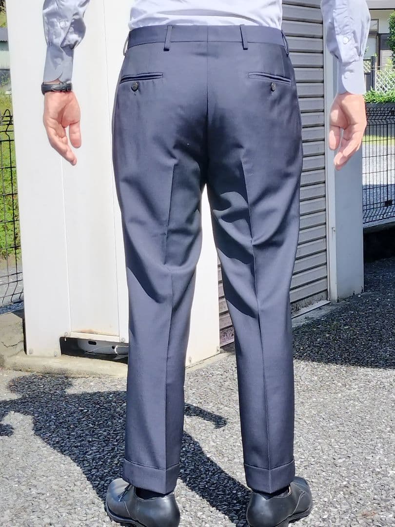 【最終値下】CARUSO ダブルブレスト ネイビー スーツ　44 ウールモヘア