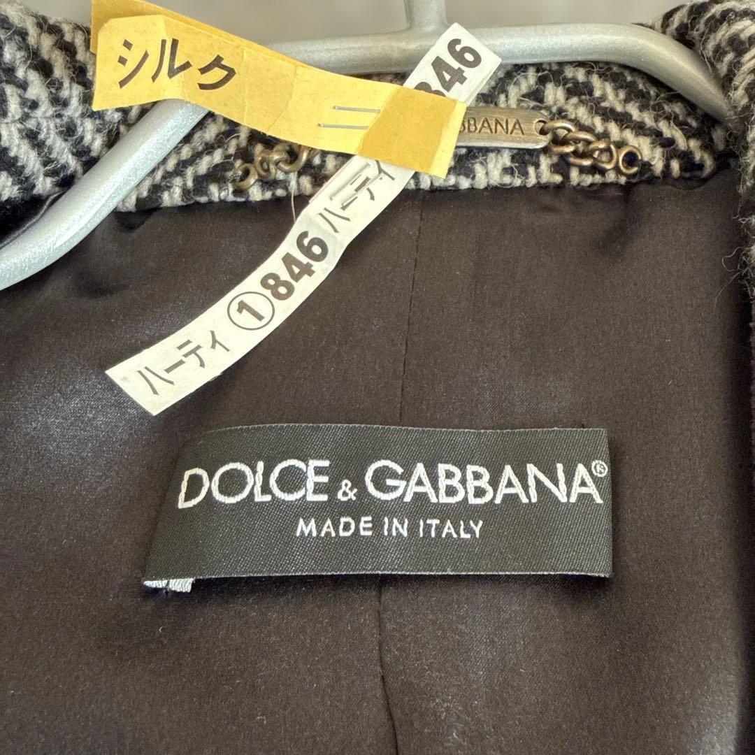 美品 DOLCE&GABBANA ドルチェ&ガッバーナ 千鳥柄ジャケット コート