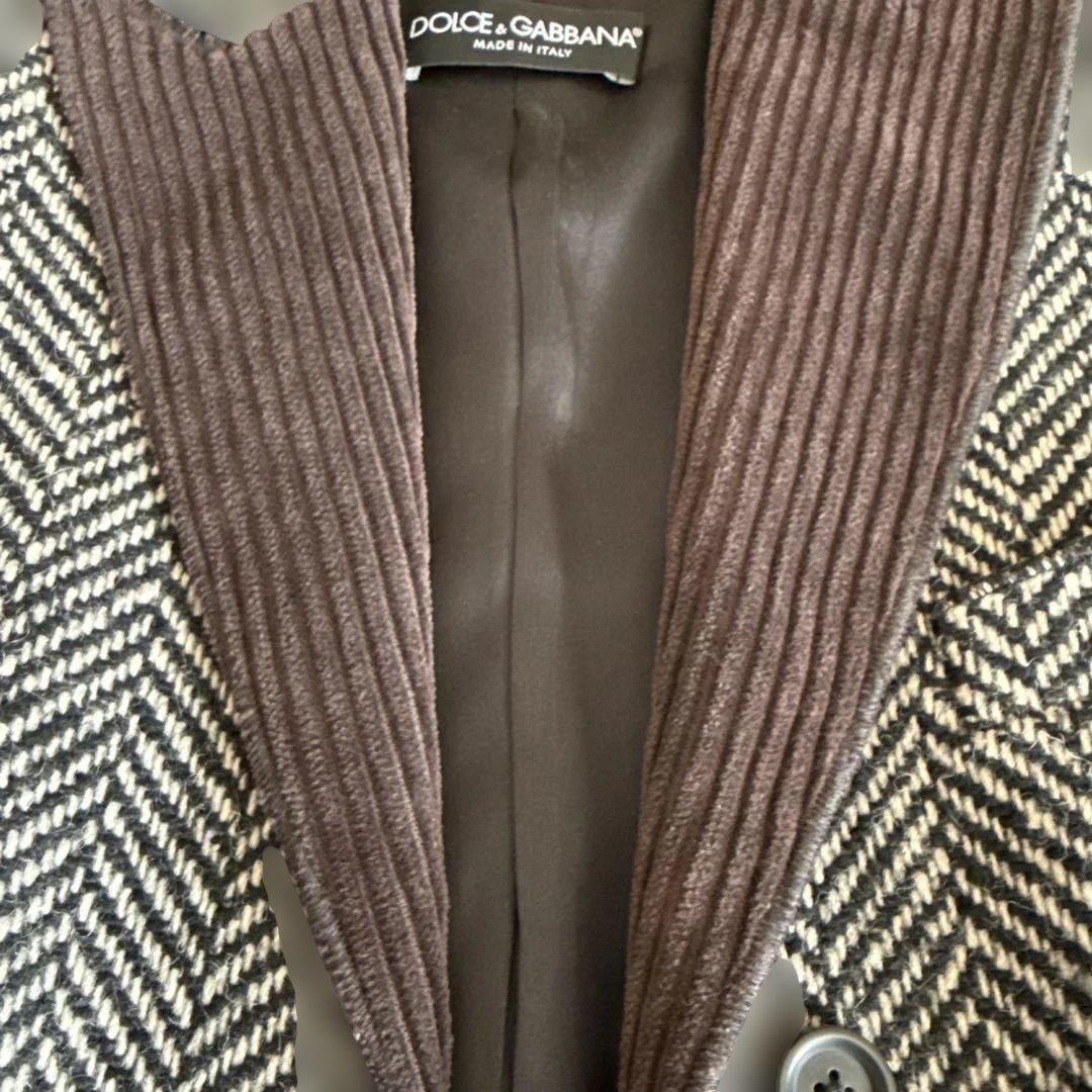 美品 DOLCE&GABBANA ドルチェ&ガッバーナ 千鳥柄ジャケット コート