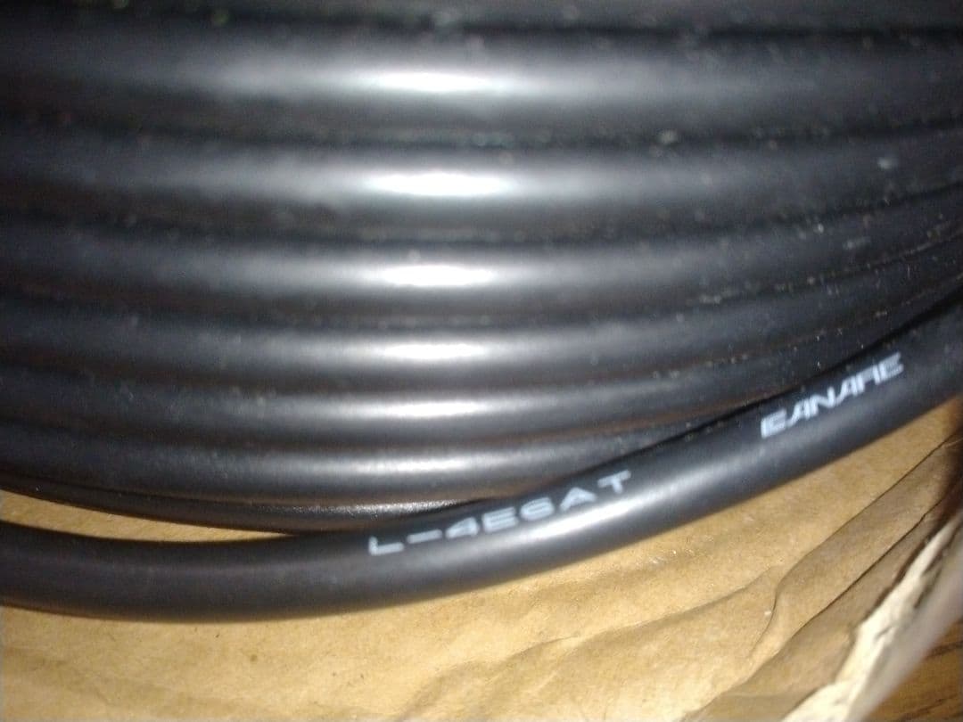 L-4E6AT 黒色オーディオケーブル 200M　残り8割程度　RCAケーブル