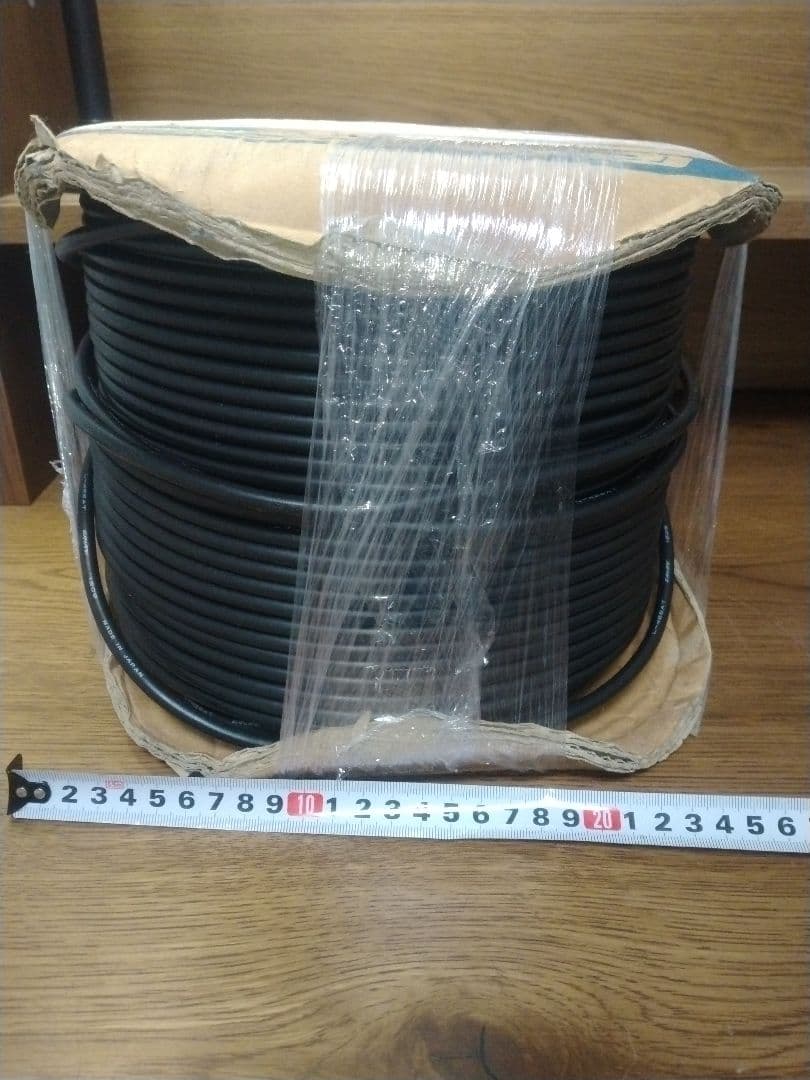 L-4E6AT 黒色オーディオケーブル 200M　残り8割程度　RCAケーブル