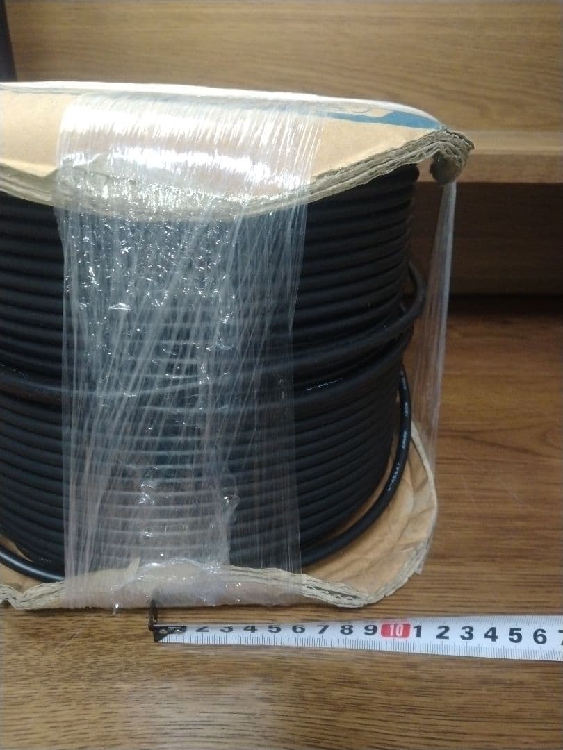 L-4E6AT 黒色オーディオケーブル 200M　残り8割程度　RCAケーブル