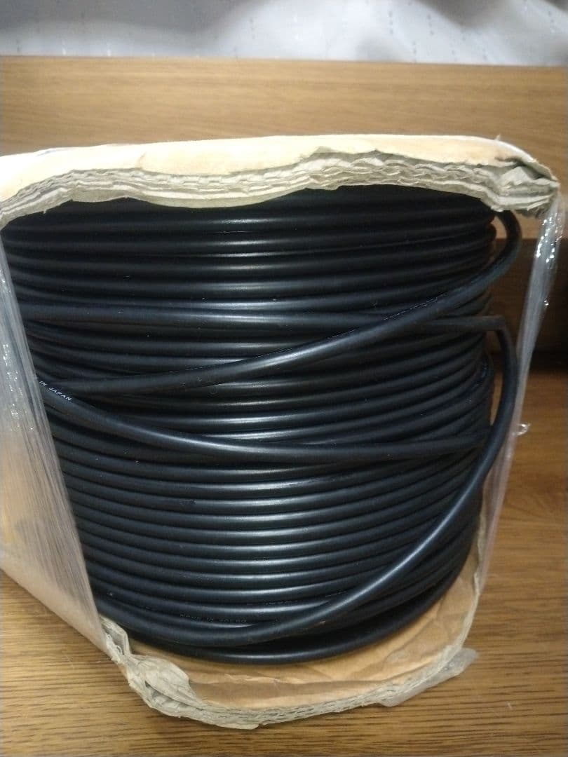 L-4E6AT 黒色オーディオケーブル 200M　残り8割程度　RCAケーブル