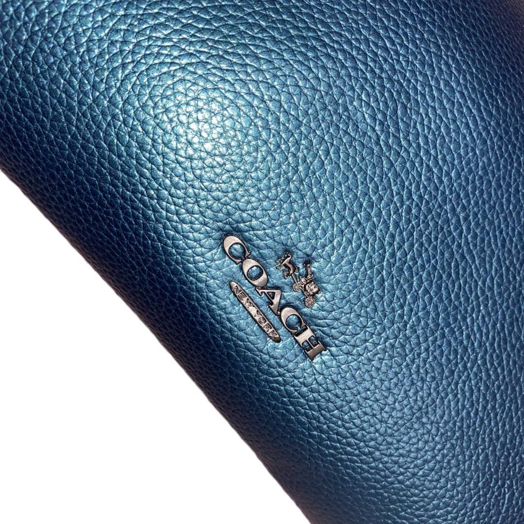 コーチＣＯＡＣＨ/メタリックブルーレザー2ウェイショルダーバッグ