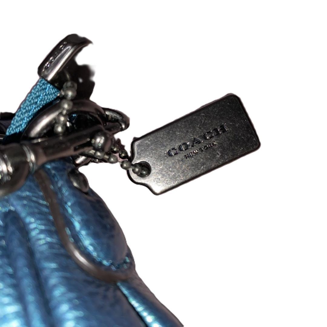 コーチＣＯＡＣＨ/メタリックブルーレザー2ウェイショルダーバッグ