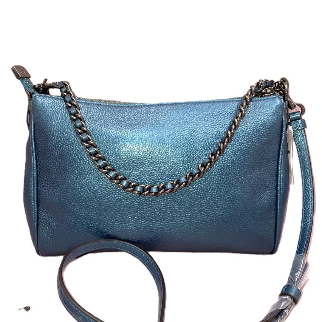 コーチＣＯＡＣＨ/メタリックブルーレザー2ウェイショルダーバッグ