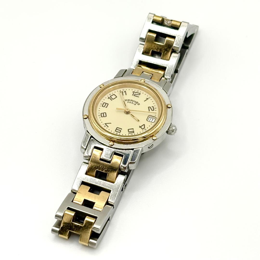 325●美品● HERMES エルメス クリッパー CL4.220 アイボリー