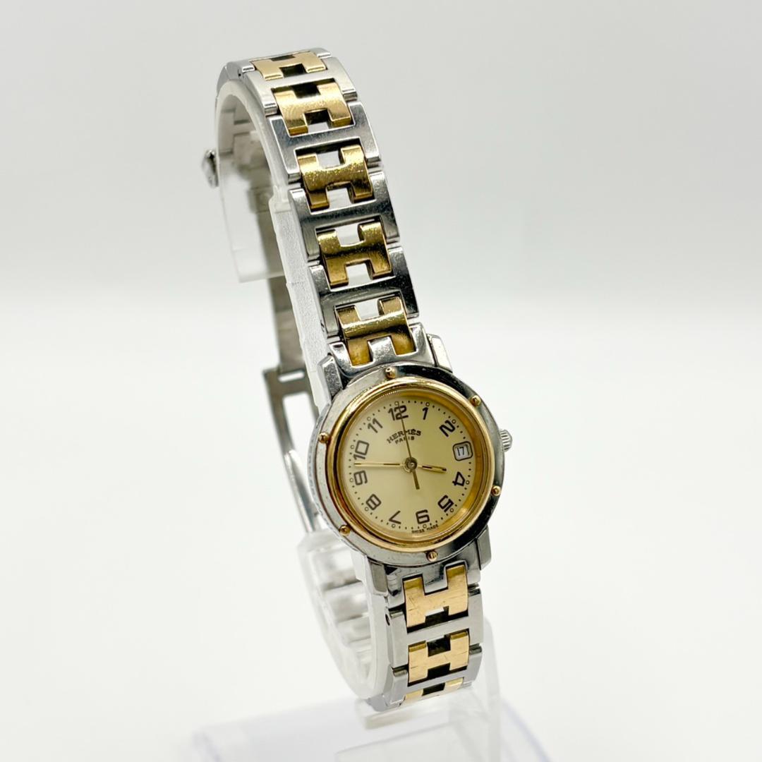 325●美品● HERMES エルメス クリッパー CL4.220 アイボリー