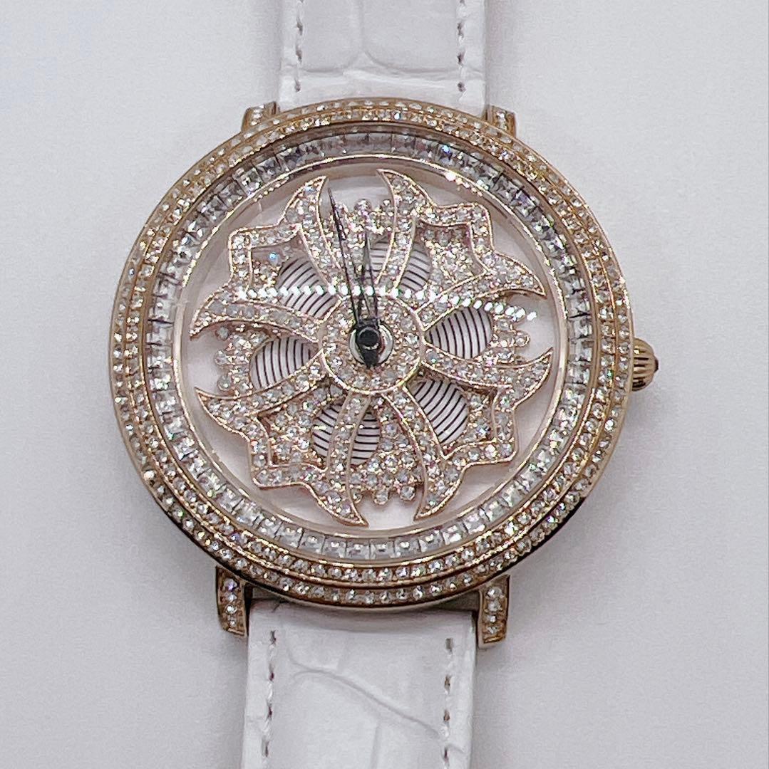 美品✨新品電池　BRILLAMICO 腕時計　ストーン　ピンクゴールド