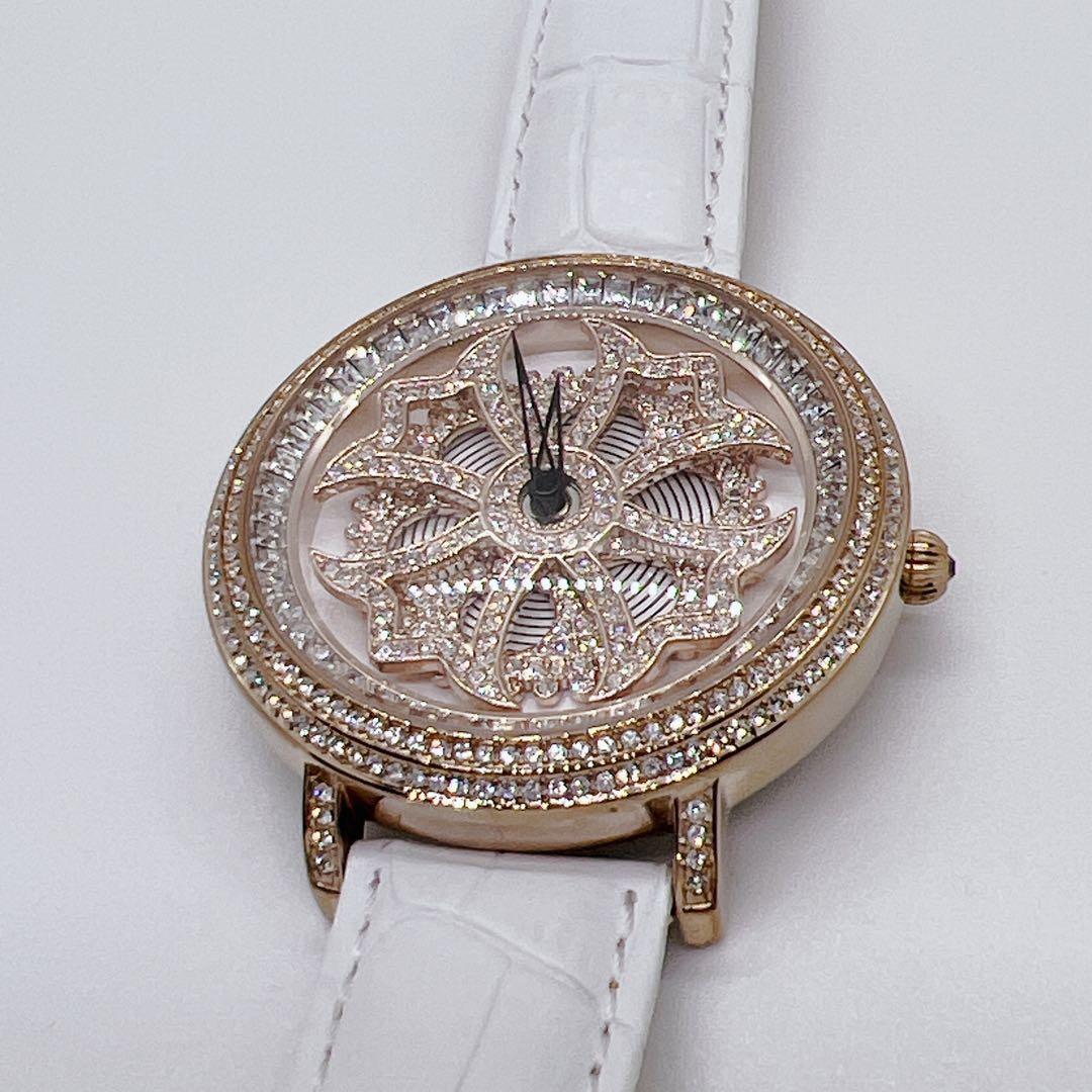 美品✨新品電池　BRILLAMICO 腕時計　ストーン　ピンクゴールド