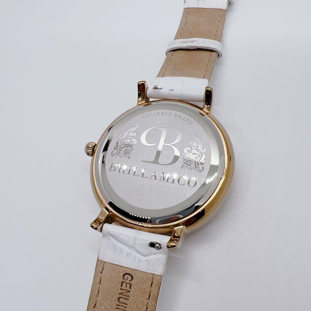 美品✨新品電池　BRILLAMICO 腕時計　ストーン　ピンクゴールド
