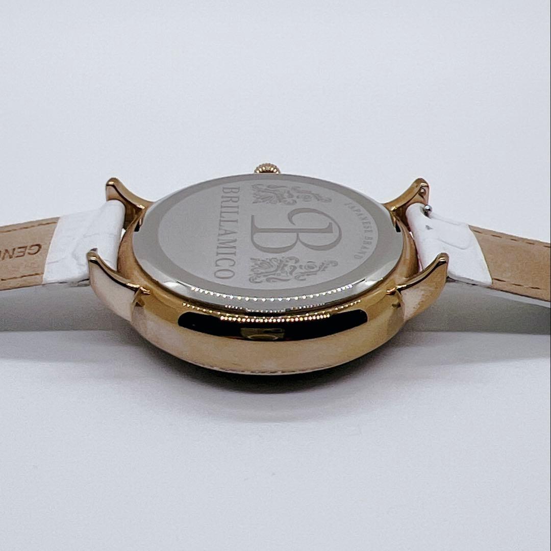 美品✨新品電池　BRILLAMICO 腕時計　ストーン　ピンクゴールド